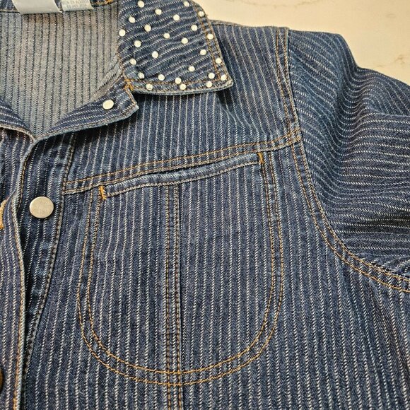 Ohio State Buckeyes Denim Jacket Small Embroidered Patchwork Blue - Picture 10 of 14